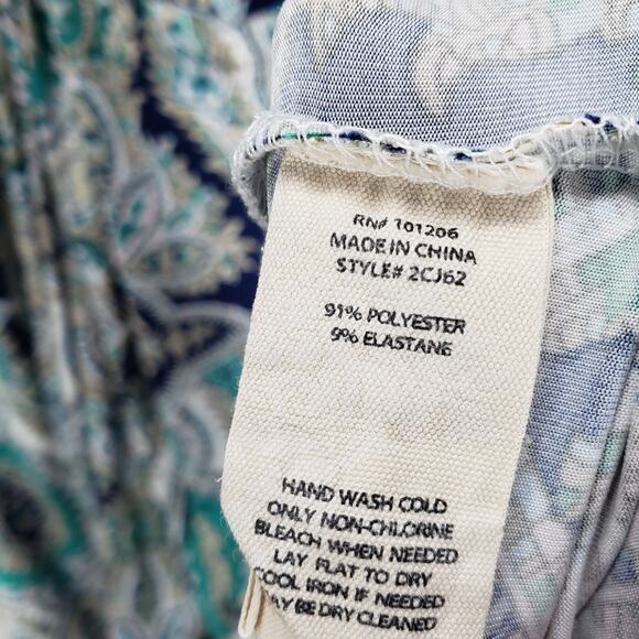 Soft Surroundings Teal and Cream Paisley Midi Dress - Picture 11 of 15